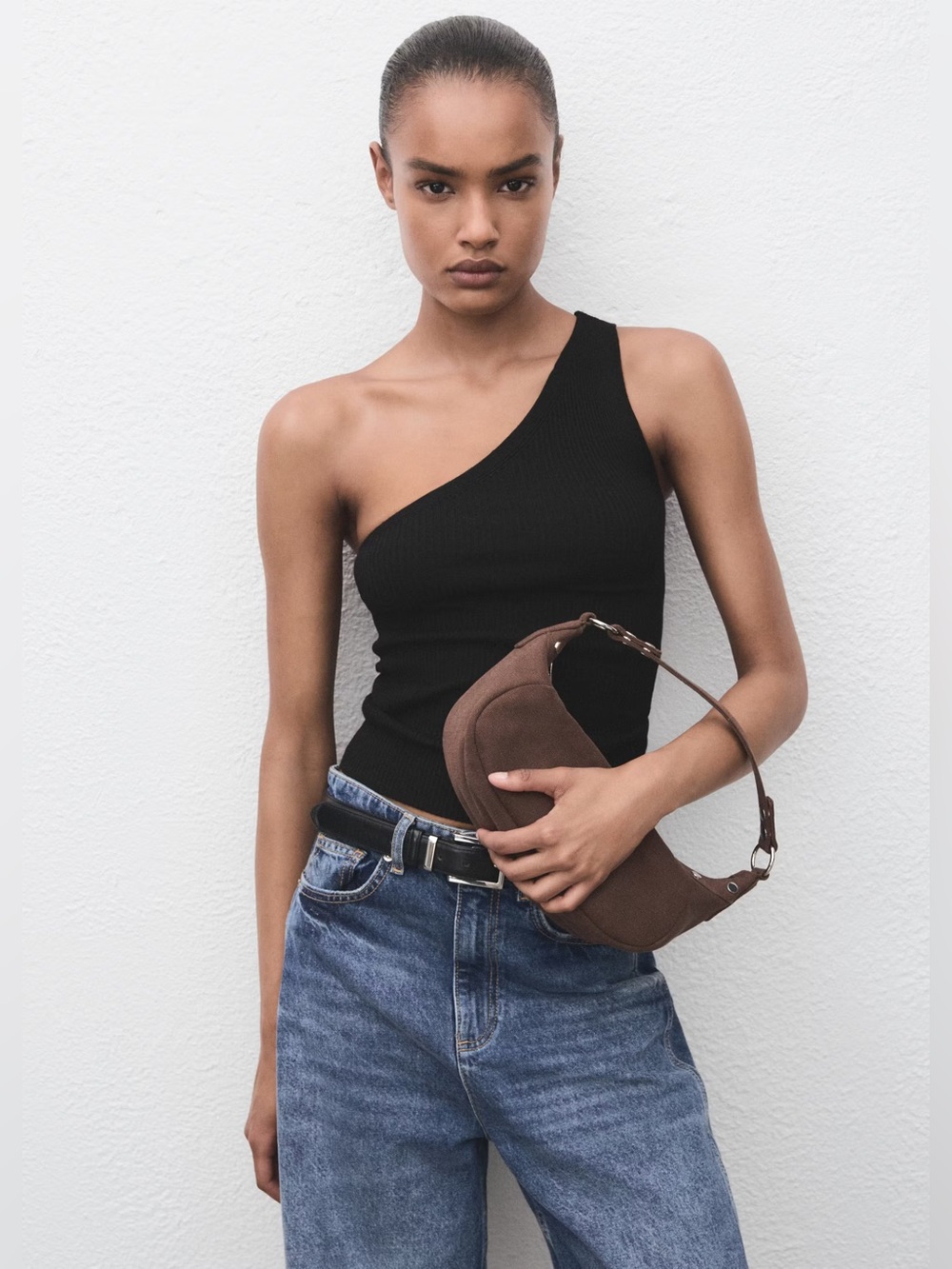 Mango Black asymmetric top NWT